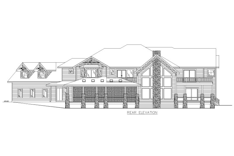 Home Plan - Exterior - Rear Elevation for Craftsman House Plan #117-954 - 6 bed, 8.5 bath