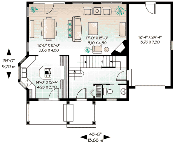 House Design - Country Floor Plan - Main Floor Plan #23-407