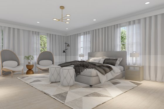 Interior - Master Bedroom for Ranch House Plan #1060-23 - 4 bed, 2 bath