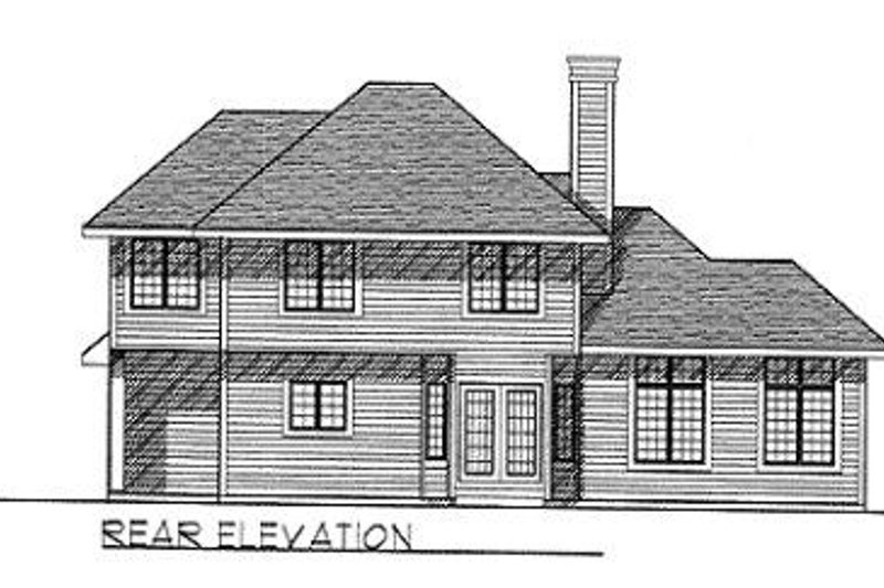 House Plan Design - Exterior - Rear Elevation for Traditional House Plan #70-368 - 4 bed, 2.5 bath