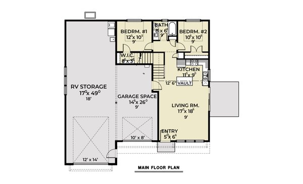 Barndominium Floor Plan - Main Floor Plan #1070-247