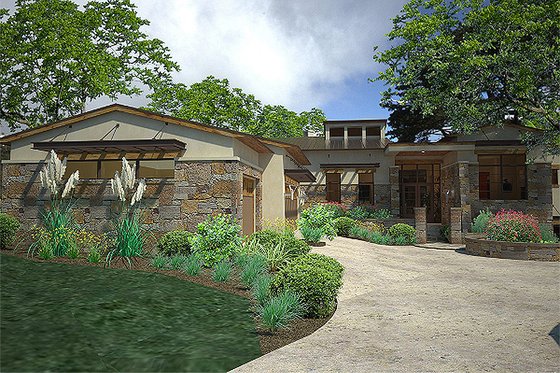 Contemporary style, modern design home, front elevation