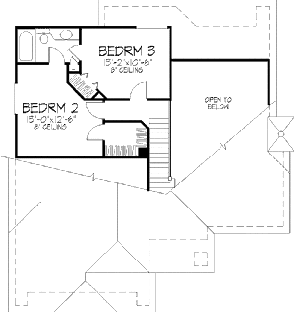 House Plan Design - Cottage Floor Plan - Upper Floor Plan #320-469