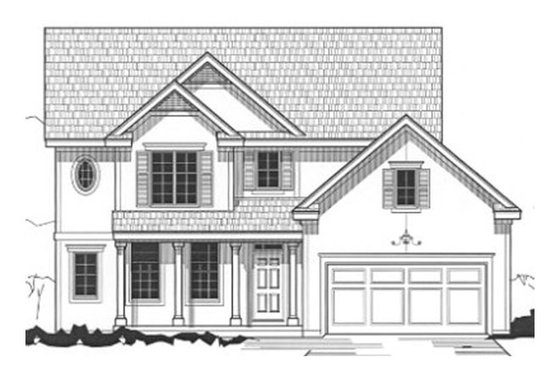 Exterior - Front Elevation for Traditional House Plan #67-798 - 4 bed, 3 bath