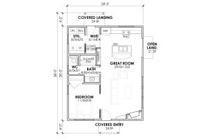 Floor Plan - Main Floor for Modern House Plan #1105-1 - 1 bed, 1 bath