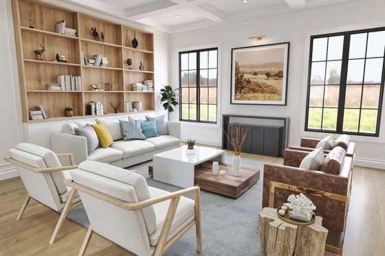 Interior - Family Room 1 for Traditional House Plan #54-720 - 6 bed, 4 bath