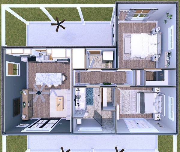 House Blueprint - Farmhouse Floor Plan - Main Floor Plan #44-288