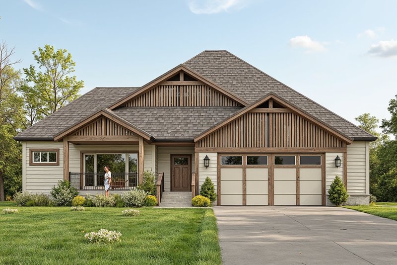 Dream House Plan - Exterior - Front Elevation 2 for Craftsman House Plan #112-313 - 5 bed, 3 bath