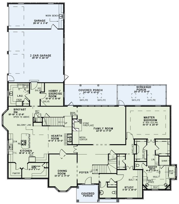 Home Plan - European Floor Plan - Main Floor Plan #17-222