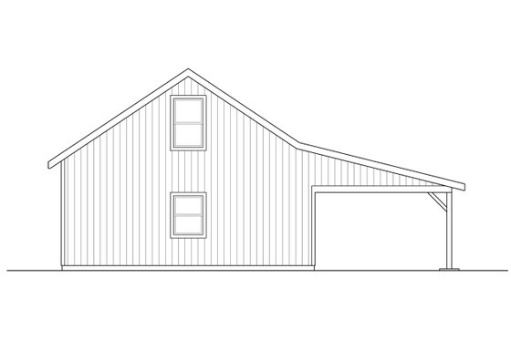 Exterior - Rear Elevation for Ranch House Plan #124-1132, 0 bath
