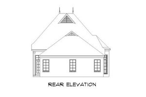 Exterior - Rear Elevation for European House Plan #424-234 - 3 bed, 2 bath