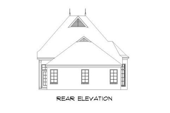 Exterior - Rear Elevation for European House Plan #424-234 - 3 bed, 2 bath