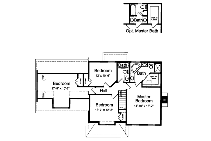 Home Plan - Floor Plan - Upper Floor for Traditional House Plan #46-457 - 4 bed, 2.5 bath
