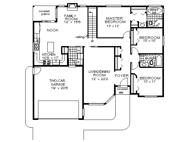 House Blueprint - Ranch Floor Plan - Main Floor Plan #18-189