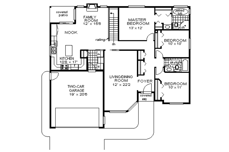 Home Plan - Floor Plan - Main Floor for Ranch House Plan #18-189 - 3 bed, 2 bath