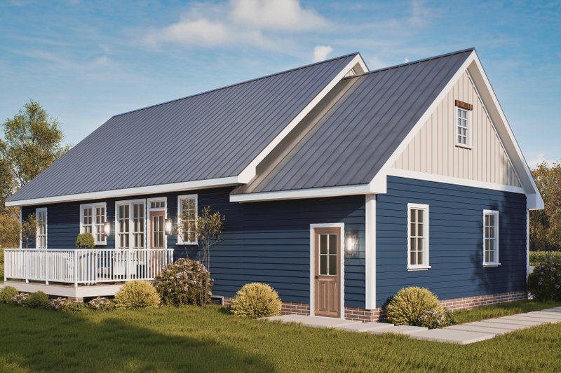 House Blueprint - Exterior - Rear Elevation 2 for Bungalow House Plan #54-686 - 2 bed, 3 bath