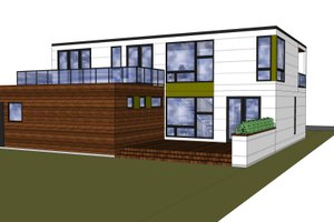 Exterior - Rear Elevation for Modern House Plan #909-8 - 3 bed, 2.5 bath
