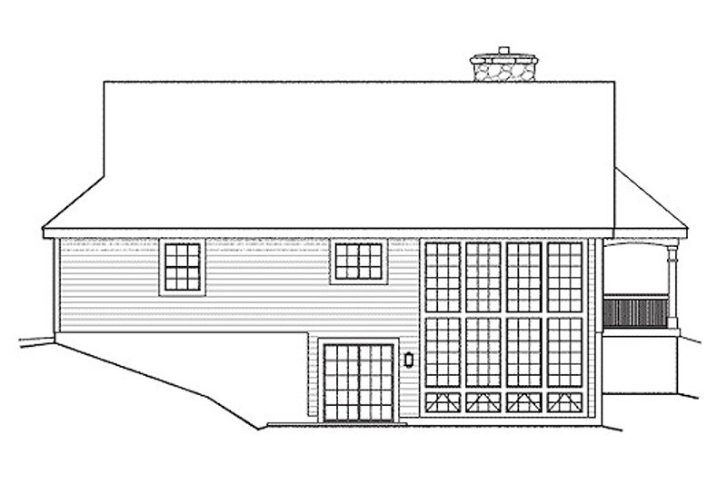 Home Plan - Exterior - Rear Elevation for Country House Plan #57-374 - 2 bed, 1 bath