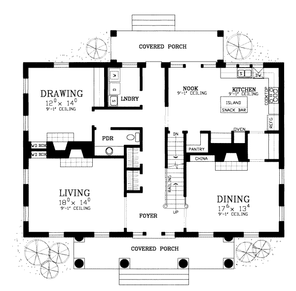 Home Plan - Southern Floor Plan - Main Floor Plan #72-383