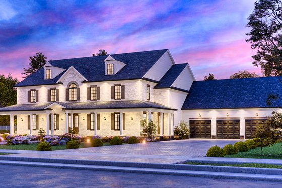 Exterior - Front Elevation 9 for Traditional House Plan #54-720 - 6 bed, 4 bath