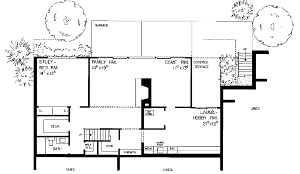 Home Plan - Colonial Floor Plan - Lower Floor Plan #72-315
