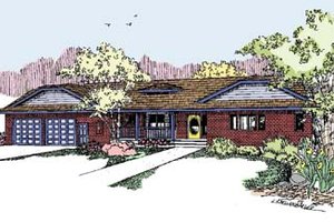 Ranch Exterior - Front Elevation Plan #60-553