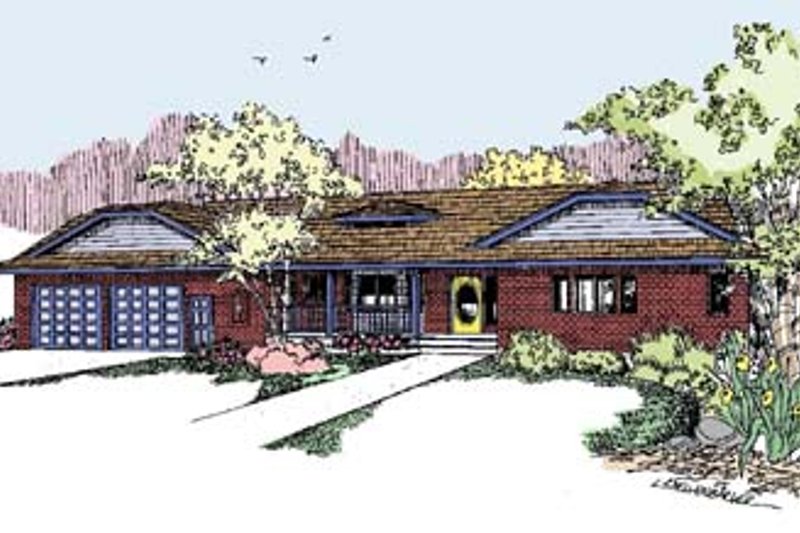 House Blueprint - Ranch Exterior - Front Elevation Plan #60-553