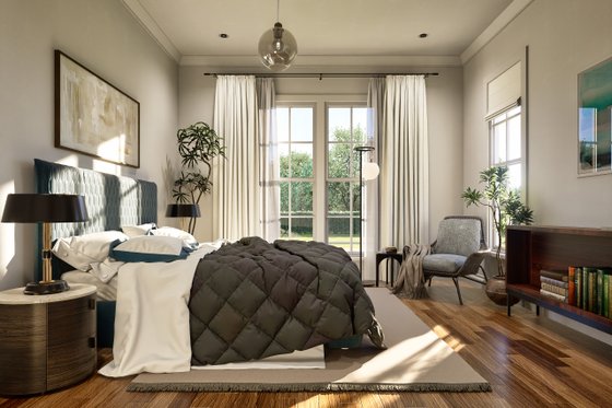 Interior - Bedroom 1 for Bungalow House Plan #54-686 - 2 bed, 3 bath
