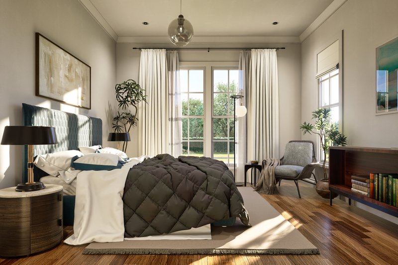 House Blueprint - Interior - Bedroom 1 for Bungalow House Plan #54-686 - 2 bed, 3 bath