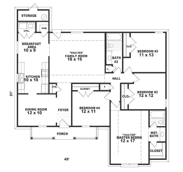 Traditional Floor Plan - Main Floor Plan #81-275