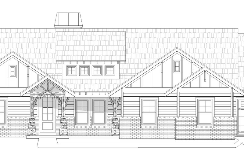 House Blueprint - Exterior - Front Elevation 5 for Craftsman House Plan #932-281 - 4 bed, 3.5 bath