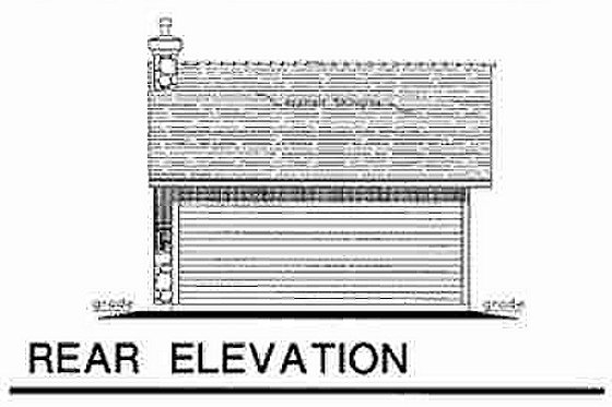 Exterior - Rear Elevation for Cottage House Plan #18-4522, 1 bath