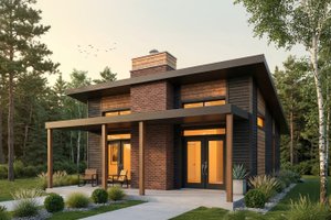 Architectural House Design - Contemporary Exterior - Front Elevation Plan #23-2605