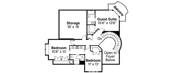 House Blueprint - European Floor Plan - Upper Floor Plan #124-318