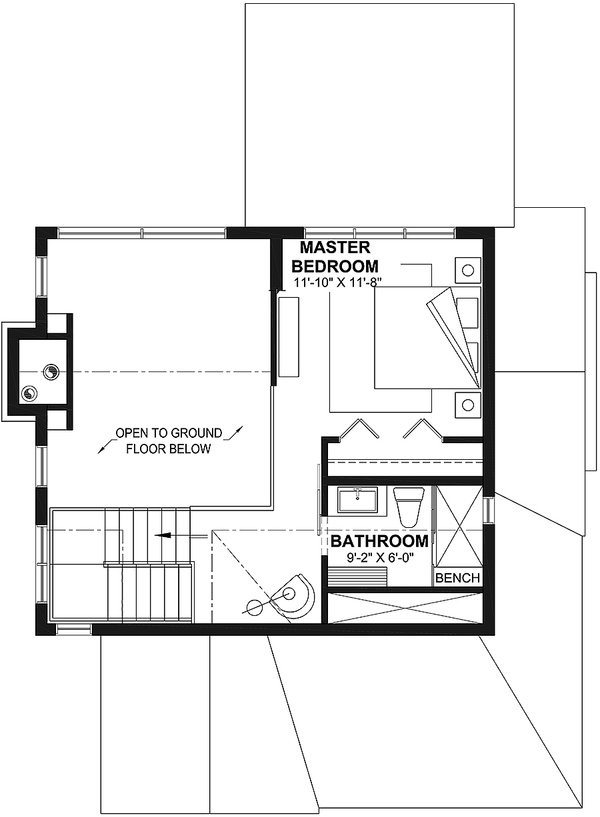 House Plan Design - Cottage Floor Plan - Upper Floor Plan #23-2786