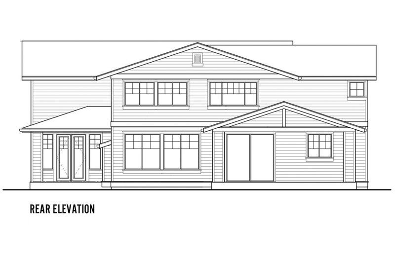 Architectural House Design - Exterior - Rear Elevation for Craftsman House Plan #569-41 - 5 bed, 4 bath