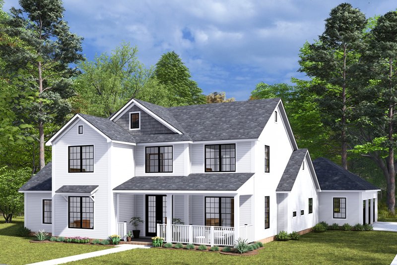 House Blueprint - Farmhouse Exterior - Front Elevation Plan #513-2270