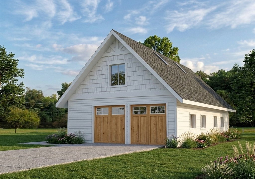 Exterior - Front Elevation 2 for Bungalow House Plan #117-660, 0.5 bath