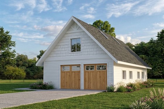 Exterior - Front Elevation for Bungalow House Plan #117-660, 0.5 bath