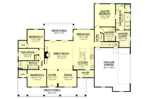 Floor Plan - Main Floor for Farmhouse House Plan #430-147 - 3 bed, 2 bath