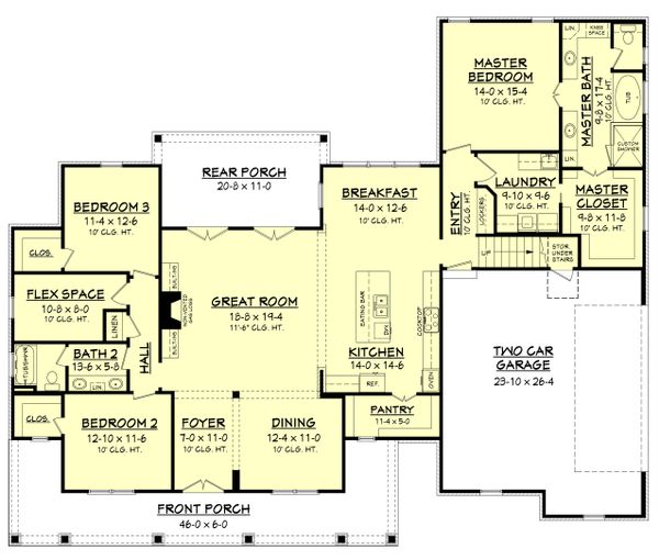 Architectural House Design - Farmhouse Floor Plan - Main Floor Plan #430-147