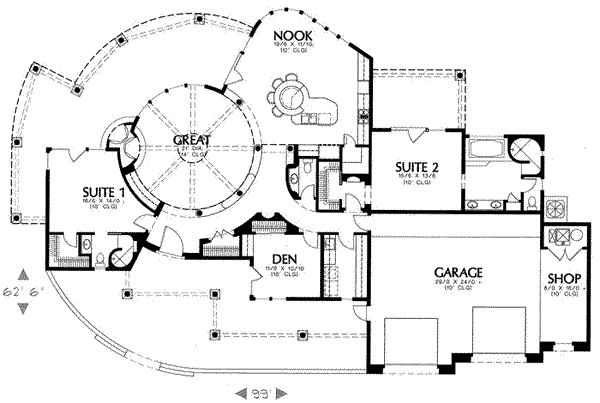 Adobe Southwestern Style House Plan 2 Beds 2 5 Baths 2575 Sq Ft   W600 