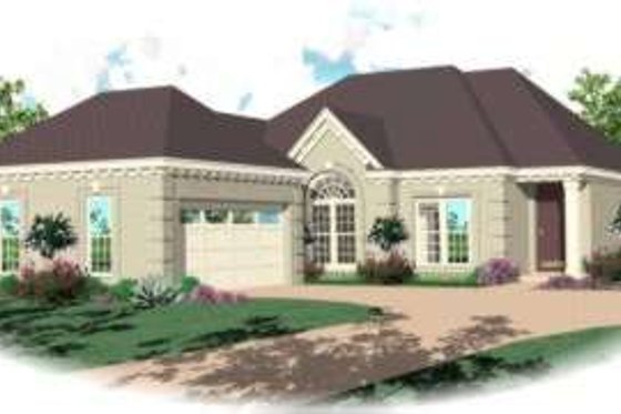 Exterior - Front Elevation for European House Plan #81-948 - 2 bed, 2 bath