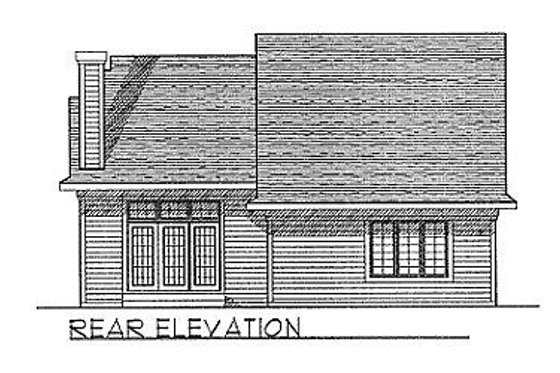 Exterior - Rear Elevation for Traditional House Plan #70-268 - 3 bed, 2 bath