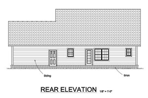 Exterior - Rear Elevation for Farmhouse House Plan #513-2075 - 3 bed, 2.5 bath