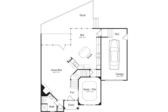 Floor Plan - Main Floor House Plan #71-130 - 2 bed, 3 bath