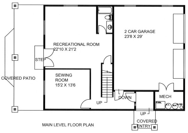 Country Floor Plan - Lower Floor Plan #117-881