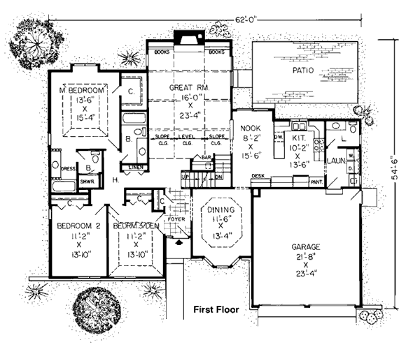 Traditional Floor Plan - Main Floor Plan #312-777
