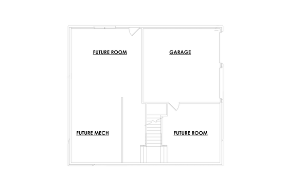 Floor Plan - Lower Floor for Colonial House Plan #30-368 - 3 bed, 2.5 bath
