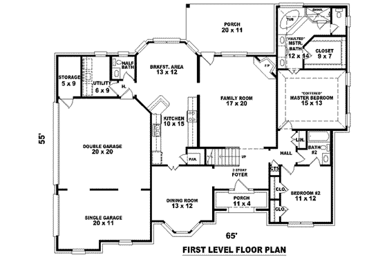 Floor Plan - Main Floor for European House Plan #81-1036 - 4 bed, 3.5 bath
